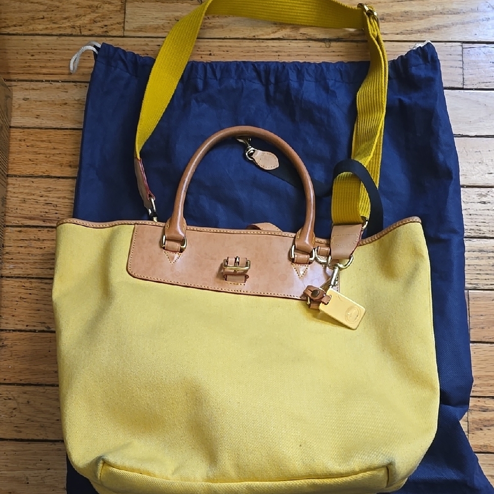 Yellow and Tan Women's Tote Bag